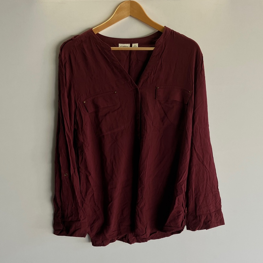 Cato Burgundy Blouse